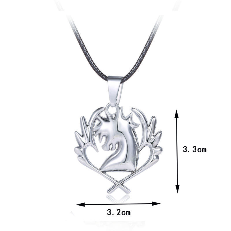 妖尾项链动漫周边男女学生金属饰品吊坠二次元情侣项链的尾巴十字架