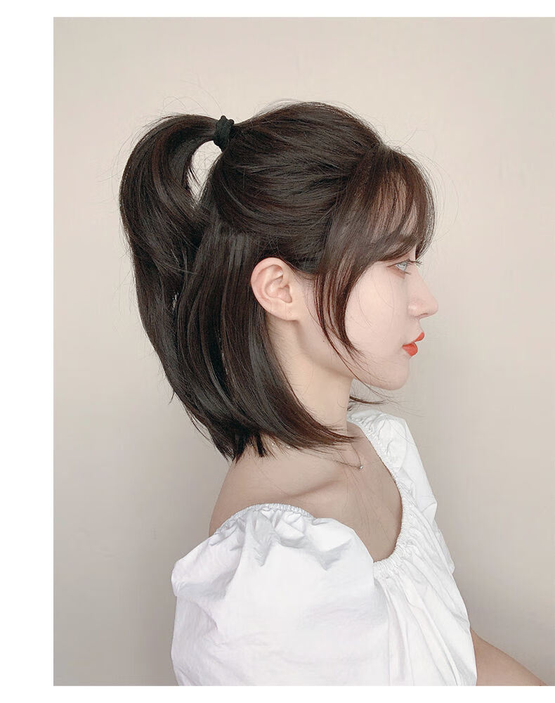 唐妮假发女中短发型中分波波头假发韩式短发蓬松bobo头气质短发全头套