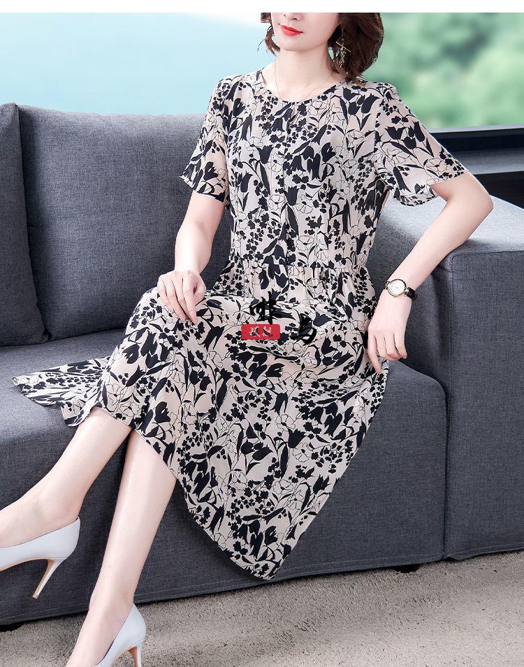 桑蚕丝100连衣裙桑蚕丝连衣裙夏高档100桑蚕丝连衣裙杭州真丝品牌名小