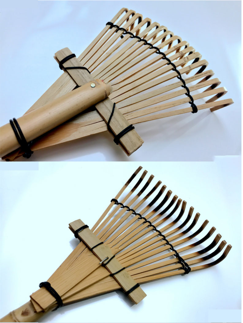 soumiety竹耙搂草耙大耙子竹熊手耙展ぞ叩谰耙农用耙子11齿竹耙1