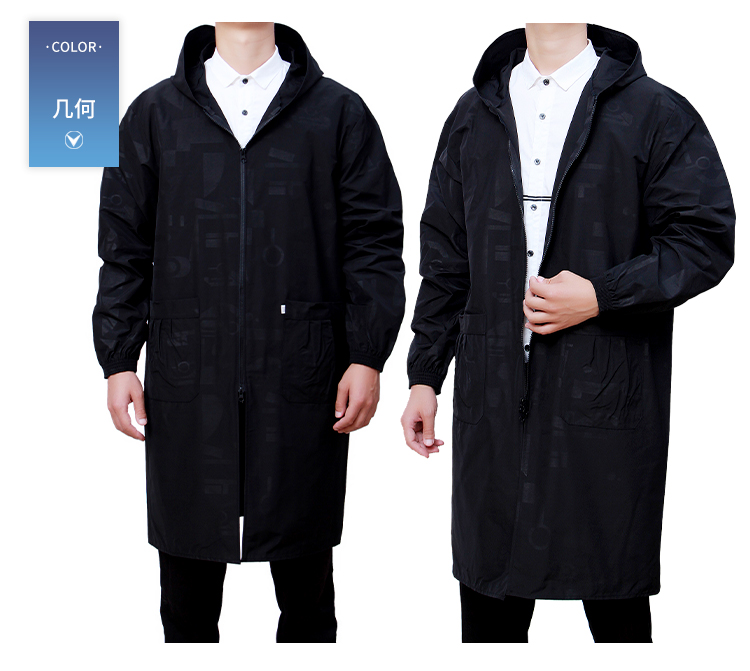 加长男士水罩衣加厚长袖拉链油成人单加绒外套围裙工作服大人加长款