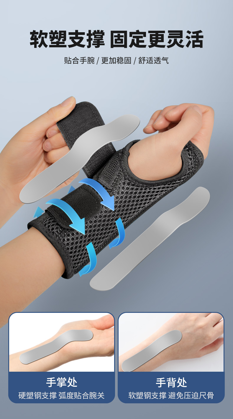 wonny腕关节固定支具护腕扭伤手腕疼劳损腱鞘男女康复保护套升级双塑