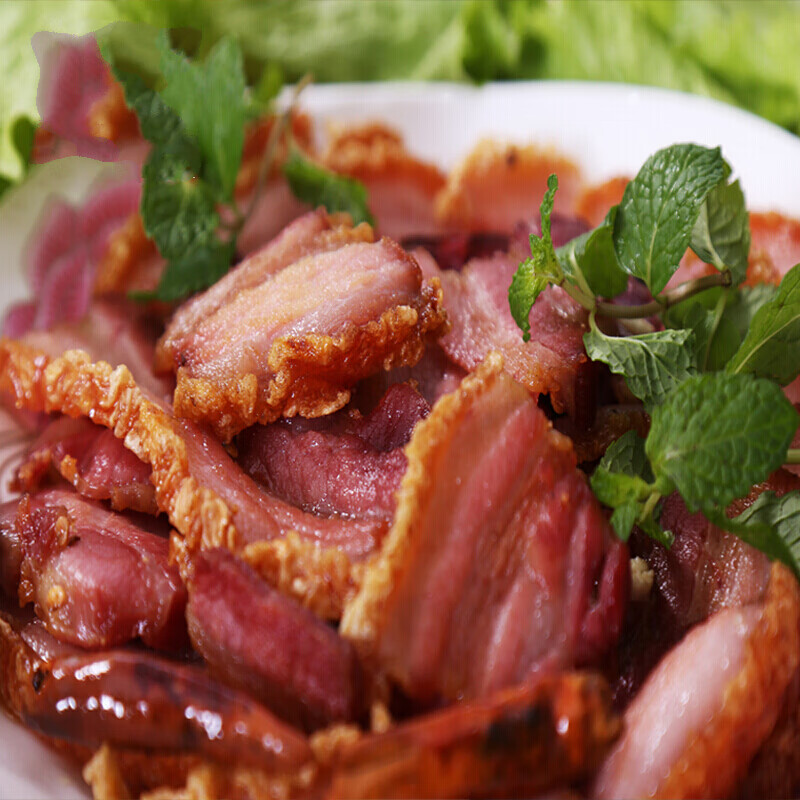 京选优品云南特产泡皮肉油炸肉500克腊肉真空脆皮肉五花肉烟熏肉年货