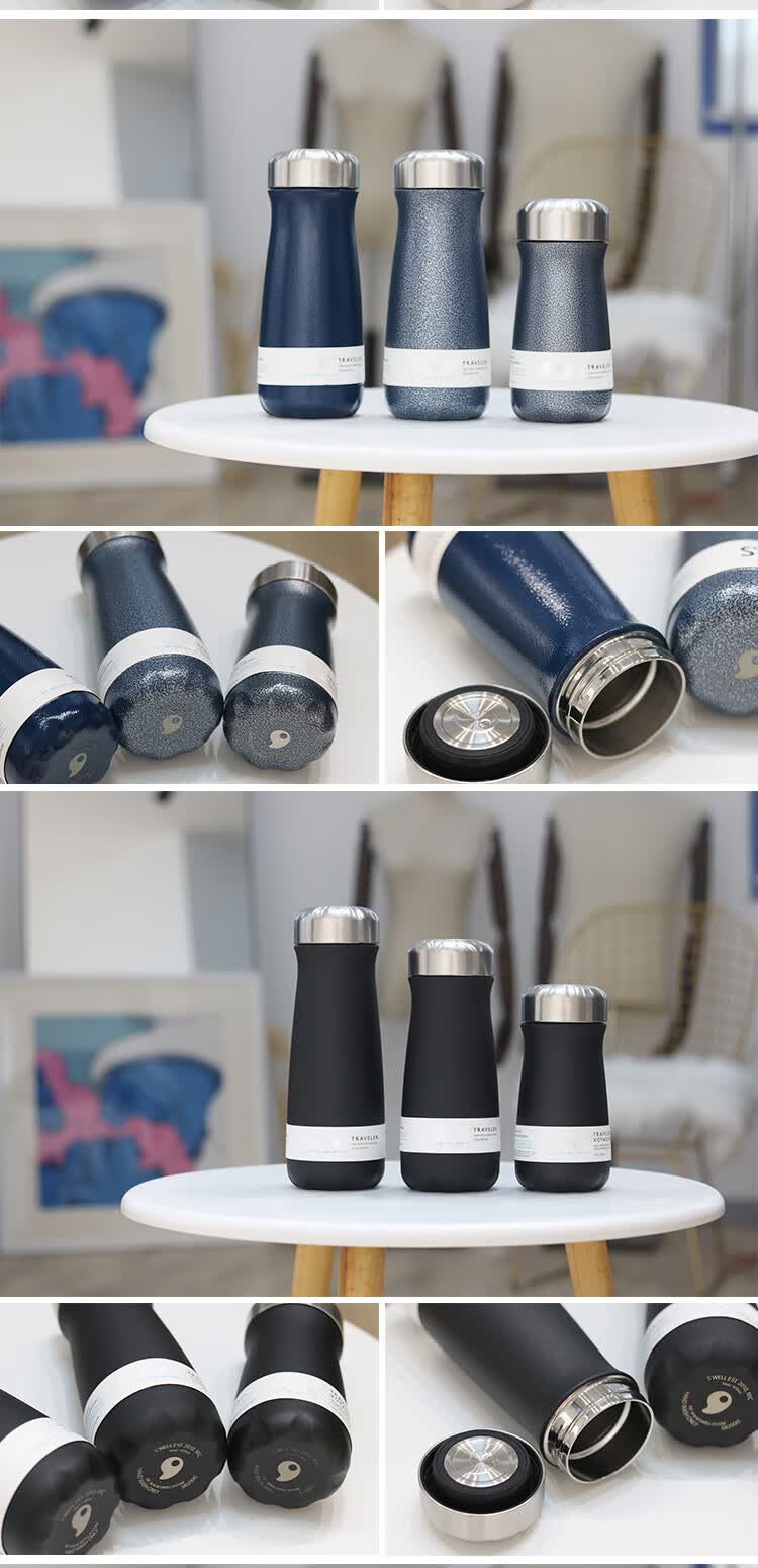 保温杯 保温杯大容量男女学生ins便携随行杯网红运动水杯 swell柚木纹