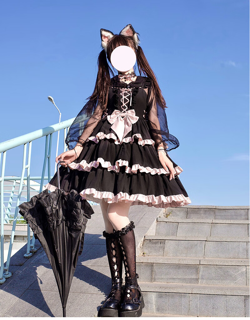 lolita连衣裙日常洋装连衣裙公主裙春秋打歌服洛丽塔洋装辣妹连衣裙