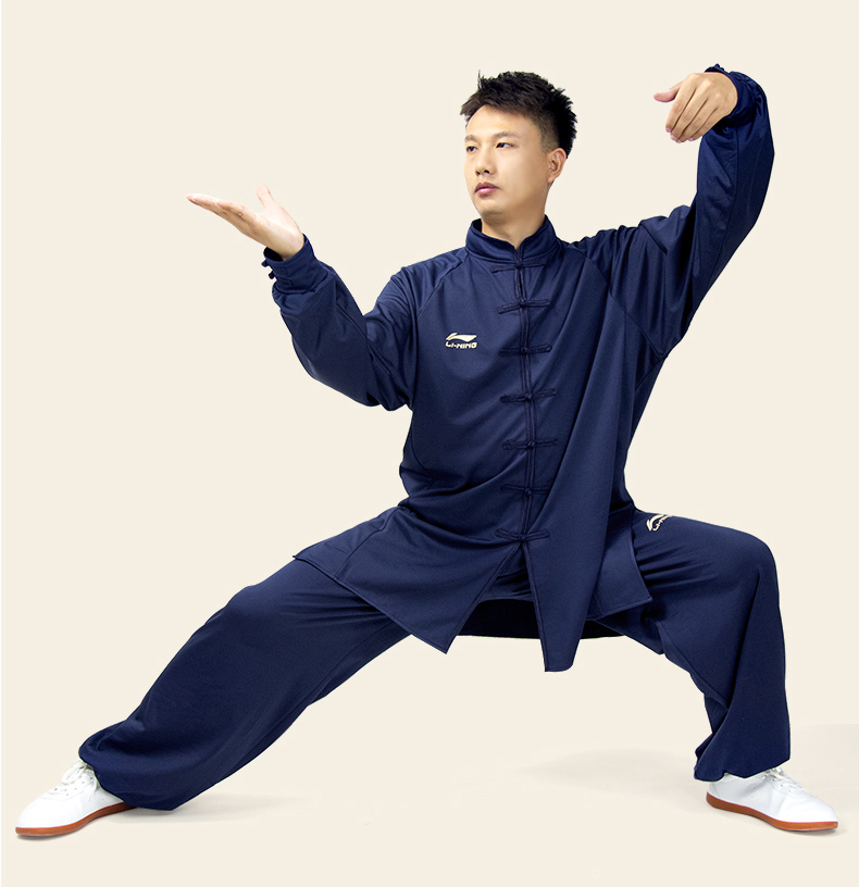 李宁太极服男女武术服装道服秋冬加绒新款太极表演练功服白色太极服