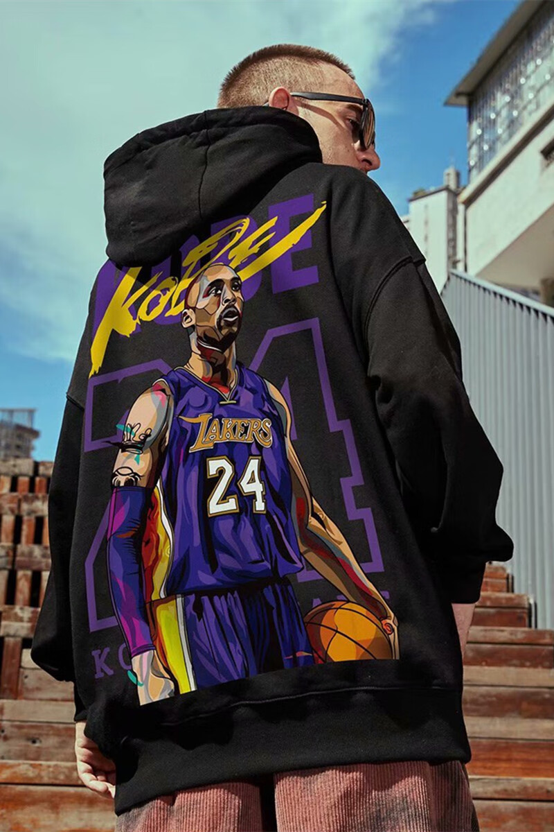 篮球服定制卫衣秋季连帽卫衣男ins潮牌湖人nba24号詹姆斯加绒加厚宽松