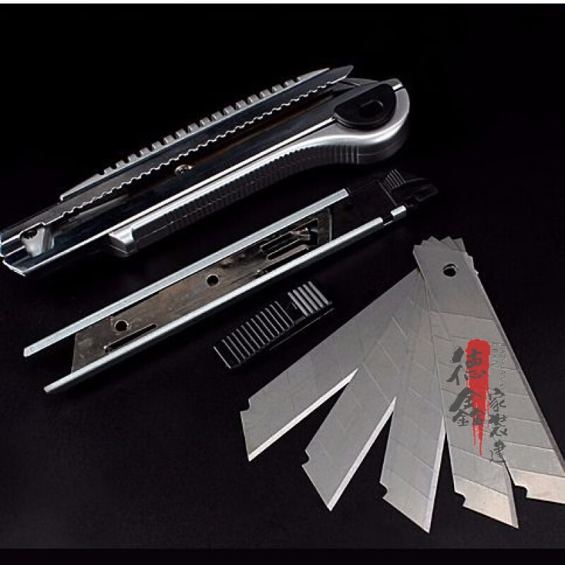 刀裁纸开箱工具刀墙纸刀大号 五连发18mm 五连发美工刀标配3把【图片