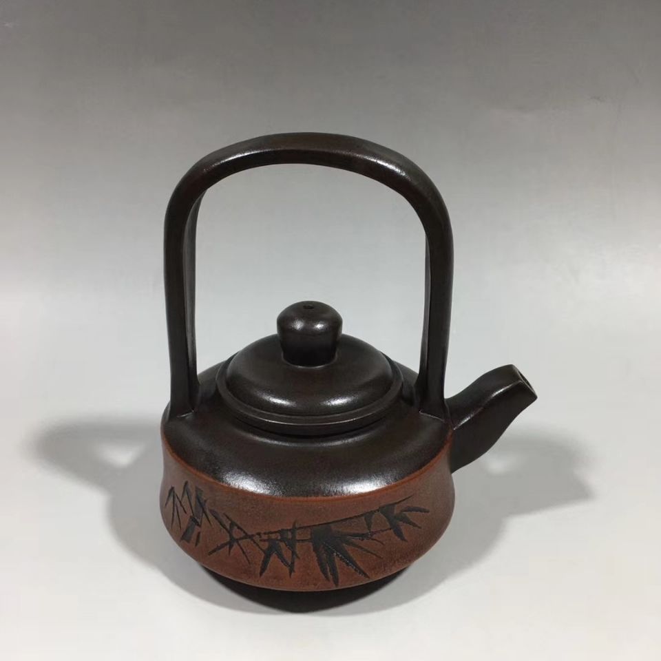 思艾格 周桂珍紫砂壶老库存处理周桂珍竹韵提梁老宜兴原矿紫砂壶茶壶