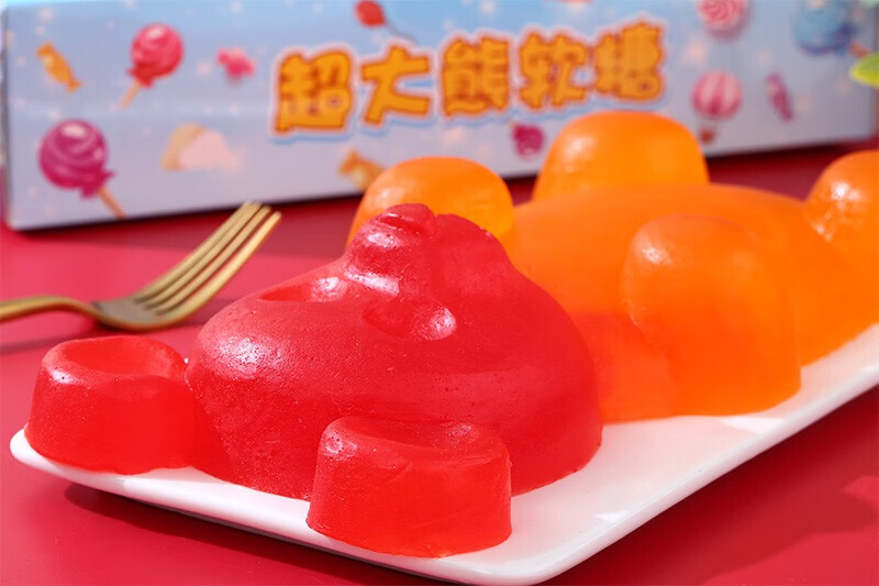 网红巨型软糖网红超大小熊橡皮糖巨型吃不完大蛇海豚软糖qq软糖独角兽