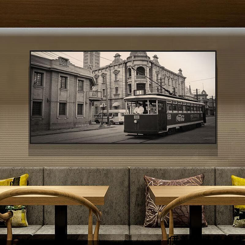 老上海装饰画老上海街景挂画中式餐厅饭店包间火锅店墙面装饰画复古