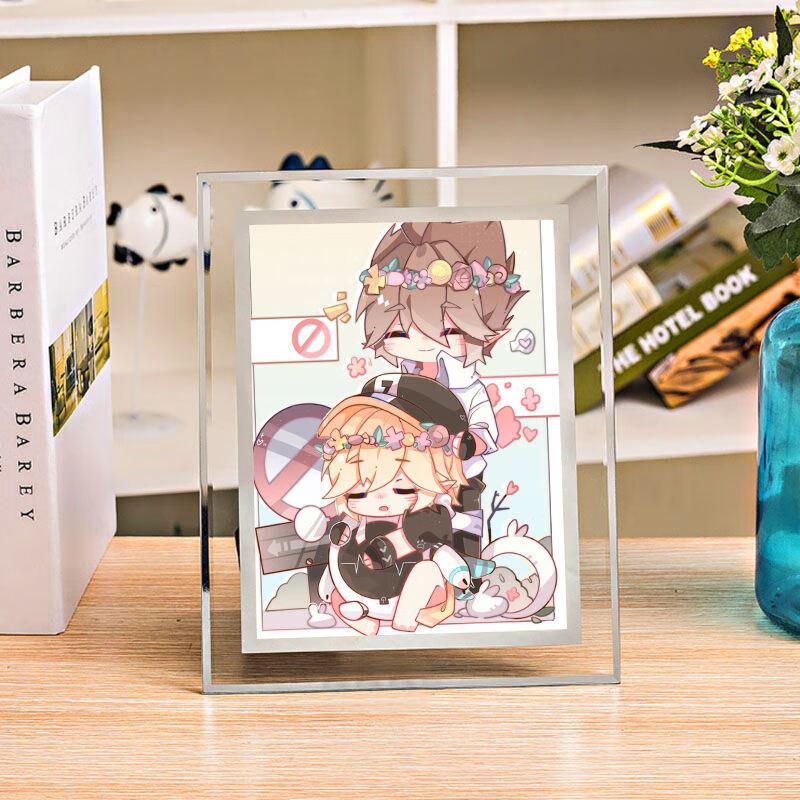 凹凸世界周边动漫水晶相框画安迷修格瑞金7寸装饰画支出来图定制405寸