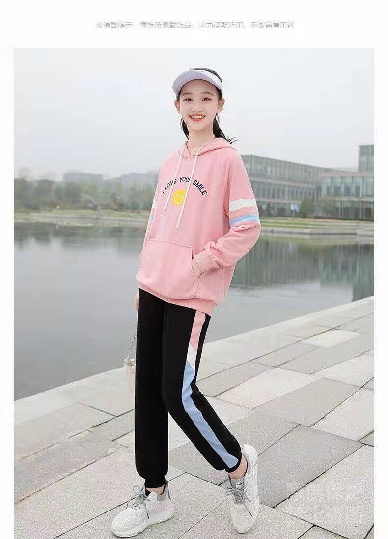 女装新款新款女学生春秋季运动套装少女韩版宽松初中生薄款卫衣两件套