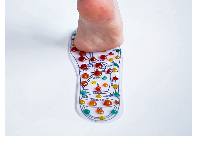 脚底足底按摩鞋垫足部穴位按摩玛瑙石足疗足弓撑垫偏平足 强力款