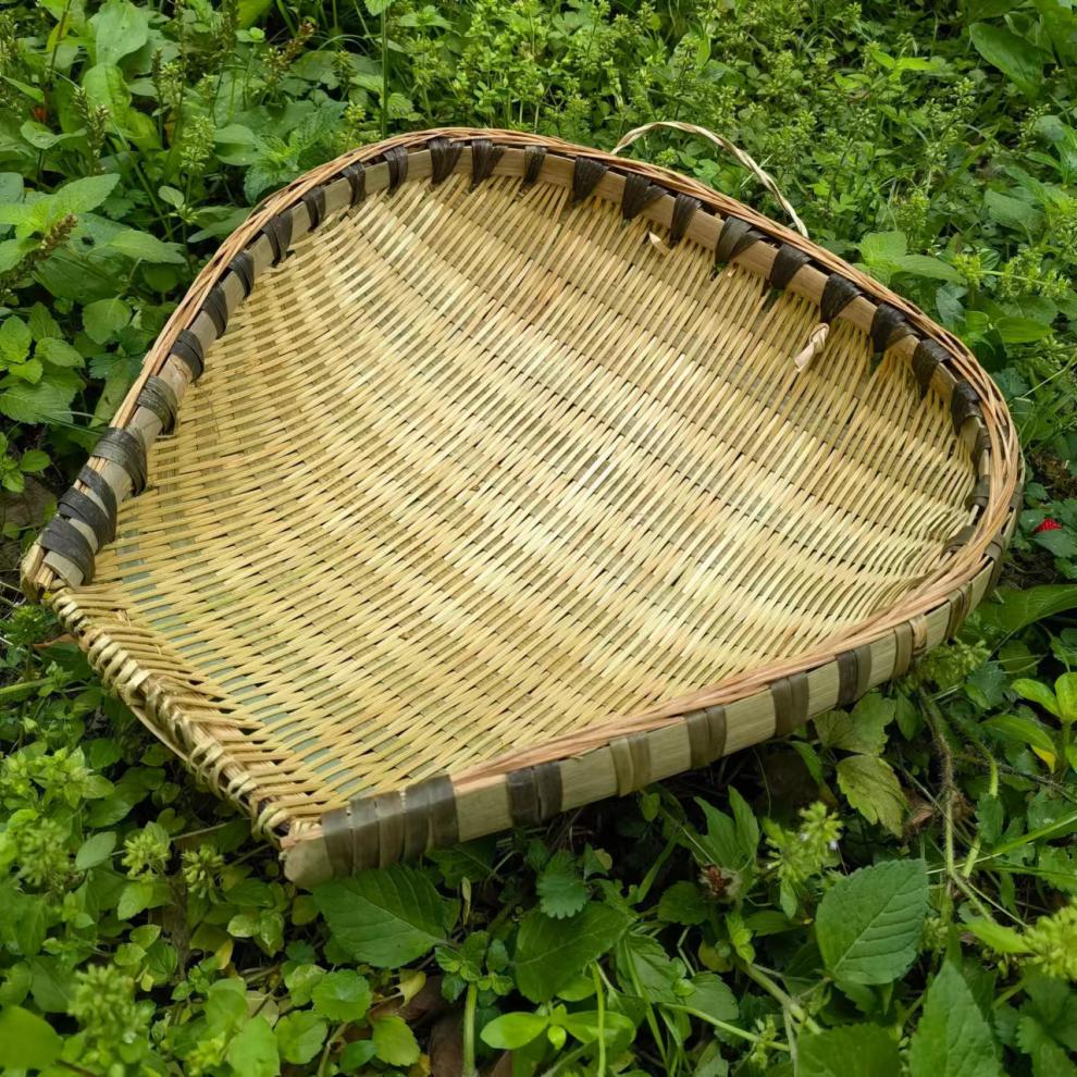 竹簸箕竹编制品竹筲箕手工簸箕洗菜盛菜篮子火锅饭店家用洗菜筐 精品