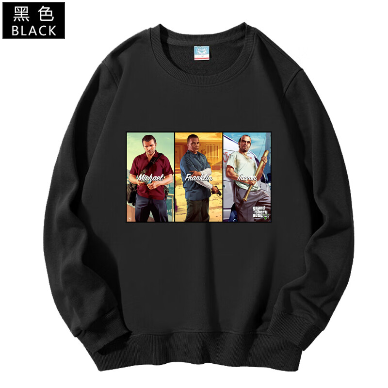 gta5周边 gta周边5侠盗猎车手游戏长袖t恤男纯棉兄弟装休闲衣服秋冬