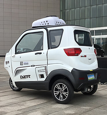 电动三轮车空tiao款三轮全封闭豪华代步车接送孩子休闲带篷酒红色空调