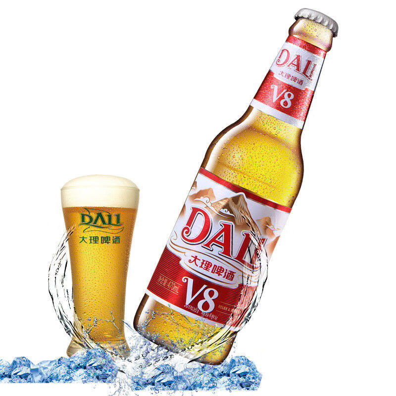 大理v8啤酒 云南啤酒瓶装云南特产听装风花雪月罐装小麦啤酒整箱 470