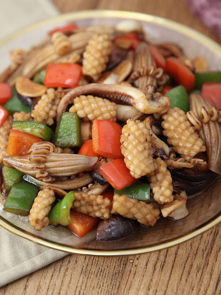 鱿鱼花耳尖切花牛角花卷鲜活大尤冷冻海鲜水产500g装火锅食材八斤装