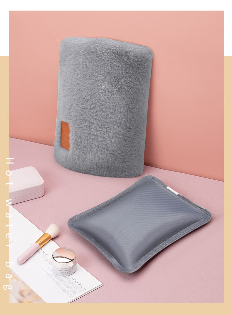 南极人nanjiren充电热水袋短毛绒注水暖手安全水电分离萌萌可爱暖水袋