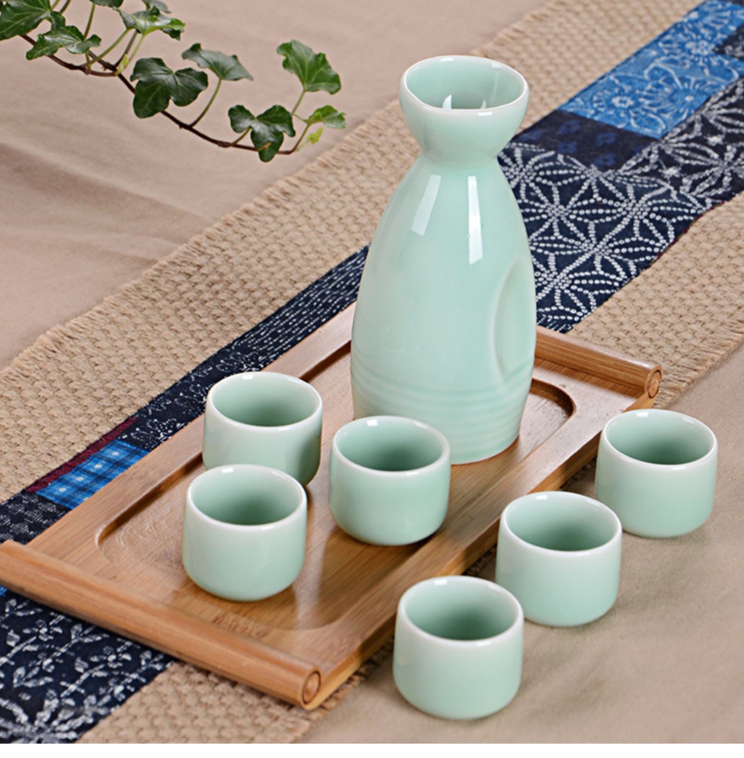 古代酒杯酒盏小酒盅青瓷酒具套装陶瓷酒壶家用分酒器白酒杯烈酒杯黄酒