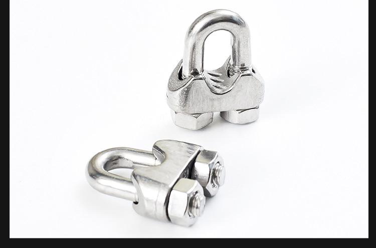 304 316不锈钢钢丝绳u型卡扣夹头卡头锁扣绳扣夹子锁线拉紧收紧器 304