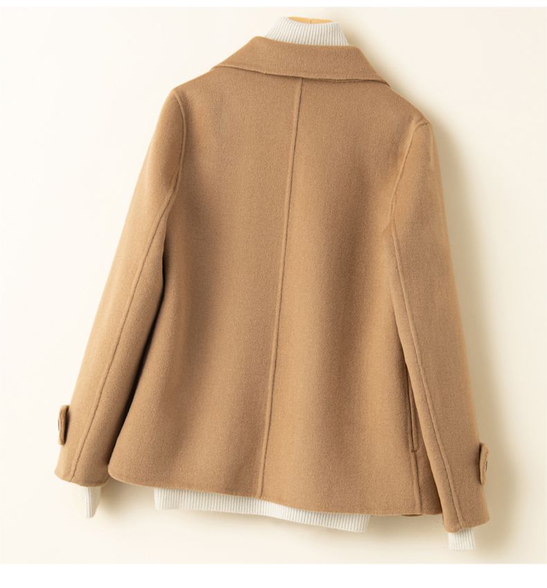 克洛普精品女装轻奢高2021秋冬小款双面羊绒大衣女短款新款毛呢高端