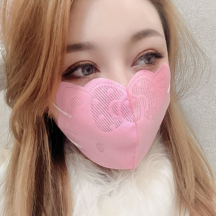 小猫3d立体口罩高颜值少女时尚成人蝴蝶口罩 成人-粉色 蓝色-混发 20