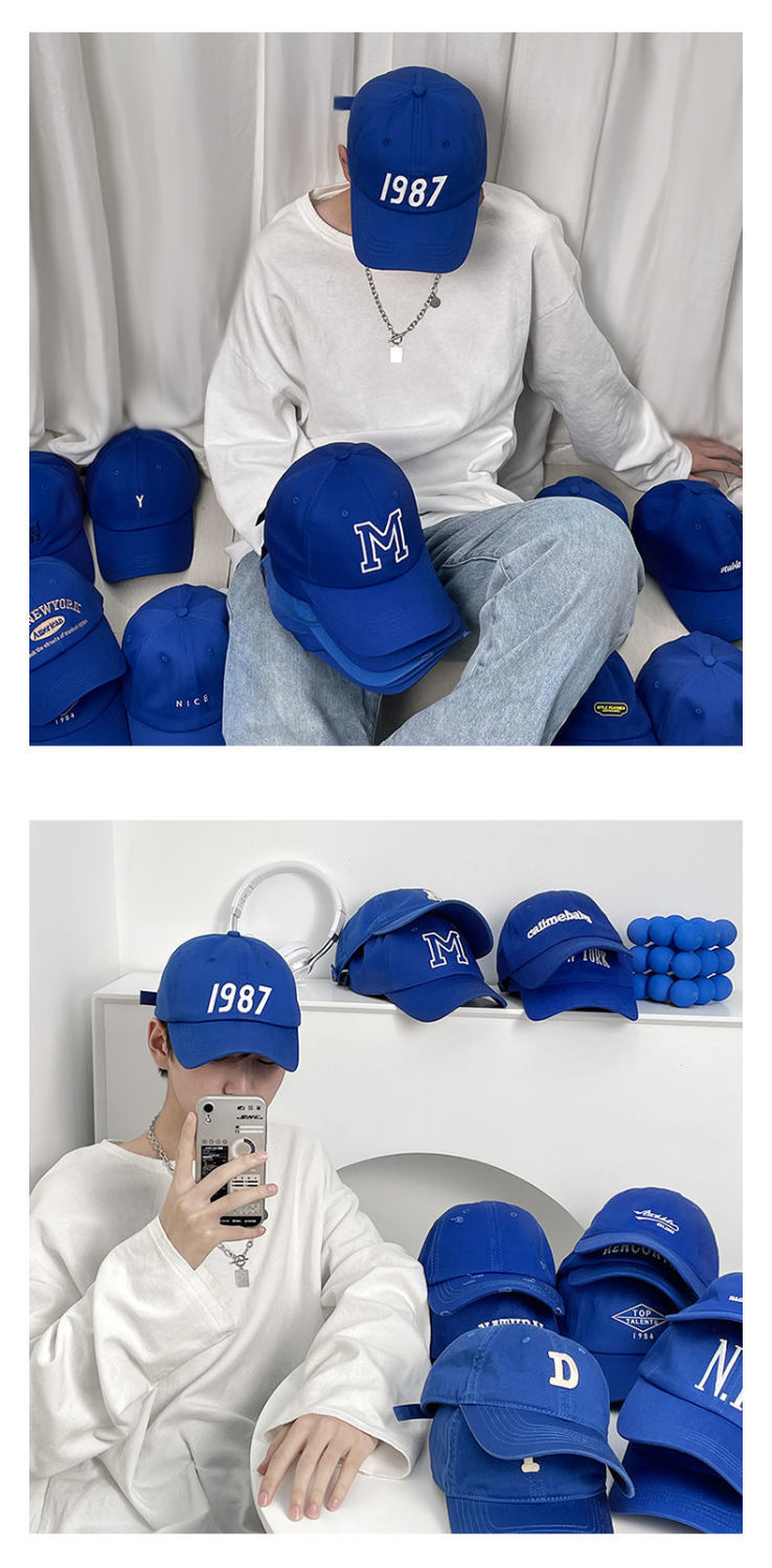 心墨染新品克莱因蓝帽子克莱因蓝帽子男棒球帽春夏季潮牌宝蓝色百搭