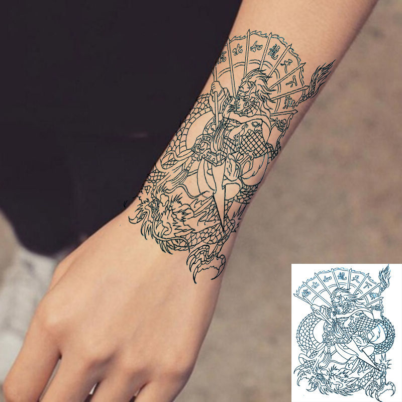 芭雅莲般若纹身贴刹车印防水纹身贴传统般若艺男女逼真花臂小腿手臂