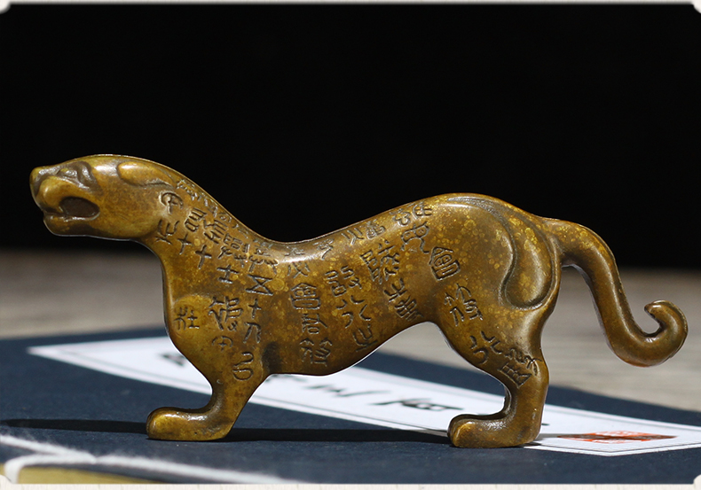 虎符兵符知柿纯铜阳陵杜虎符书房镇尺摆件创意纯铜虎符兵符工艺品礼品