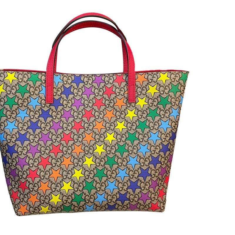 gucci彩虹星星托特包拼色均码