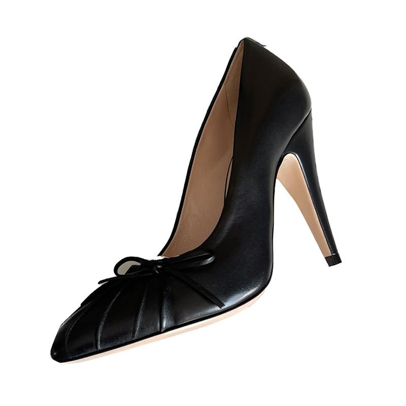 gucci古驰黑色蝴蝶结女士高跟鞋aq代购预售预售代购黑色系欧码35