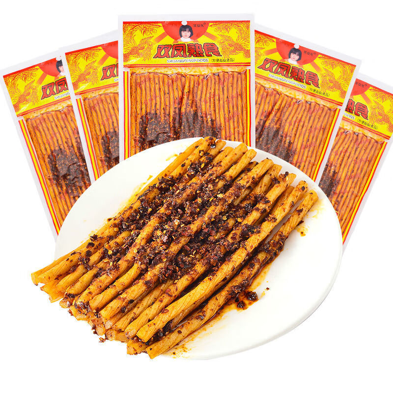 贵州特产双凤熟食辣条素面筋麻辣小吃零食208苗双凤牛板筋 麻辣味3包