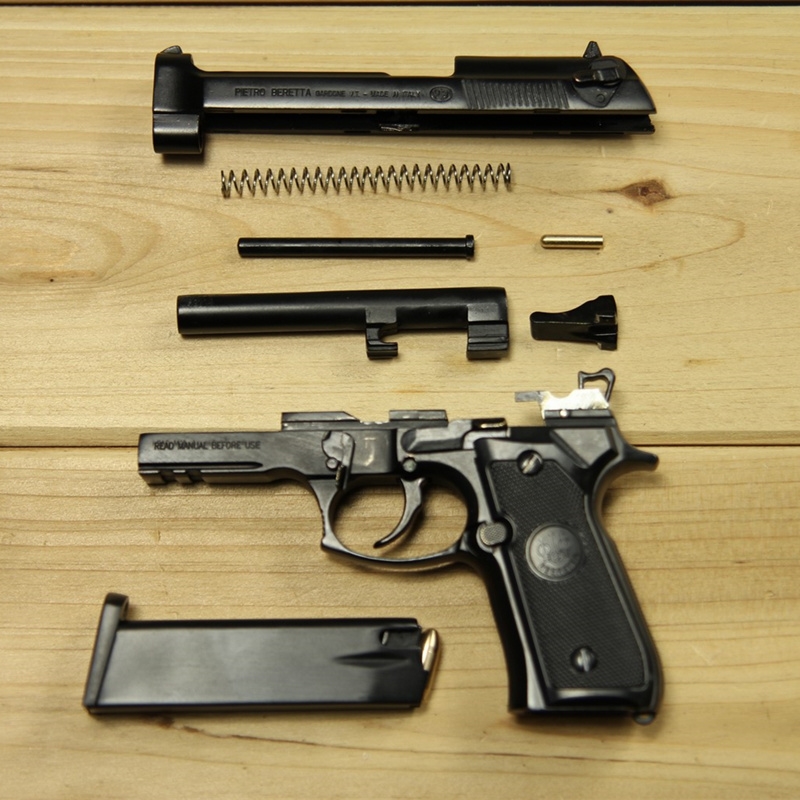 军训枪模合金帝国1205m92a1全金属全拆卸抛壳模型不可发射银色6发一体