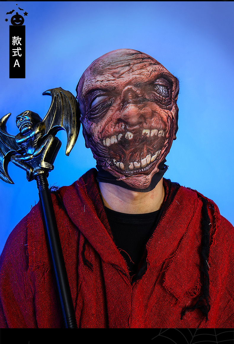 万圣节面具僵尸 万圣节恐怖鬼面具魔鬼搞怪头套鬼脸吓人鬼屋丧尸恶魔