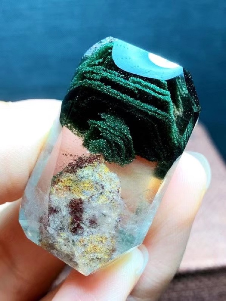 水晶巴西绿幽灵吊坠女款聚宝盆金字塔项链转运男3聚宝盆水滴吊坠