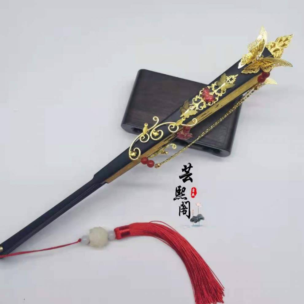 天官赐福扇子 天官赐福花城金箔扇古风汉服动漫cos 花城折扇版一 渐变