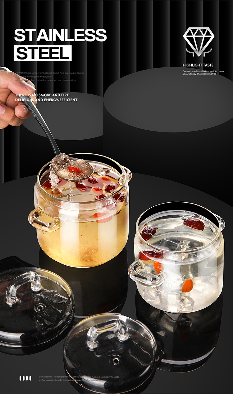 盅婴儿宝宝家用一人份蒸蛋碗罐杯bayko拜克耐热玻璃炖盅双耳中号350ml