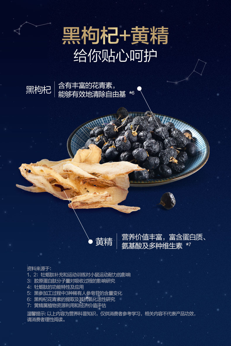 男性保健品汤臣倍健二十八辰黑参牡蛎肽固体饮料人参黄精牡蛎肽黑金