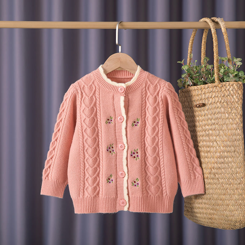 女童毛衣秋季儿童开衫外套适合415岁小女孩穿的中大童针织衫洋气毛线