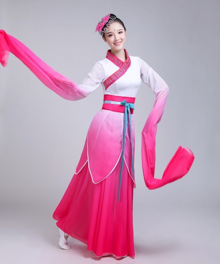 新品古典舞演出服新款古典采薇舞蹈演出服水袖舞蹈服装女惊鸿舞儿童