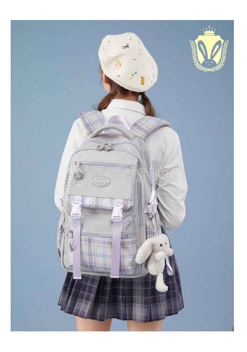 jk书包害羞熊金才子书包女中学生大容量双肩包2021新款轻便初中校园