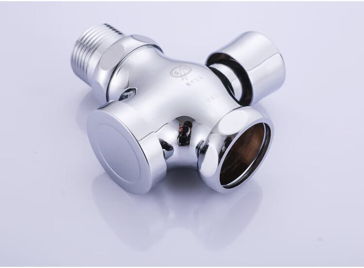 雷帕汀厕所冲水阀手按式开关延时阀四通蹲便器冲洗阀配件大便全铜卫生