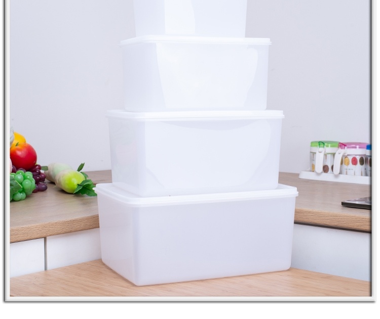 oimg冰柜收纳冷冻食品收纳盒市岛柜放丸子塑料盒冰箱保鲜盒带盖加厚
