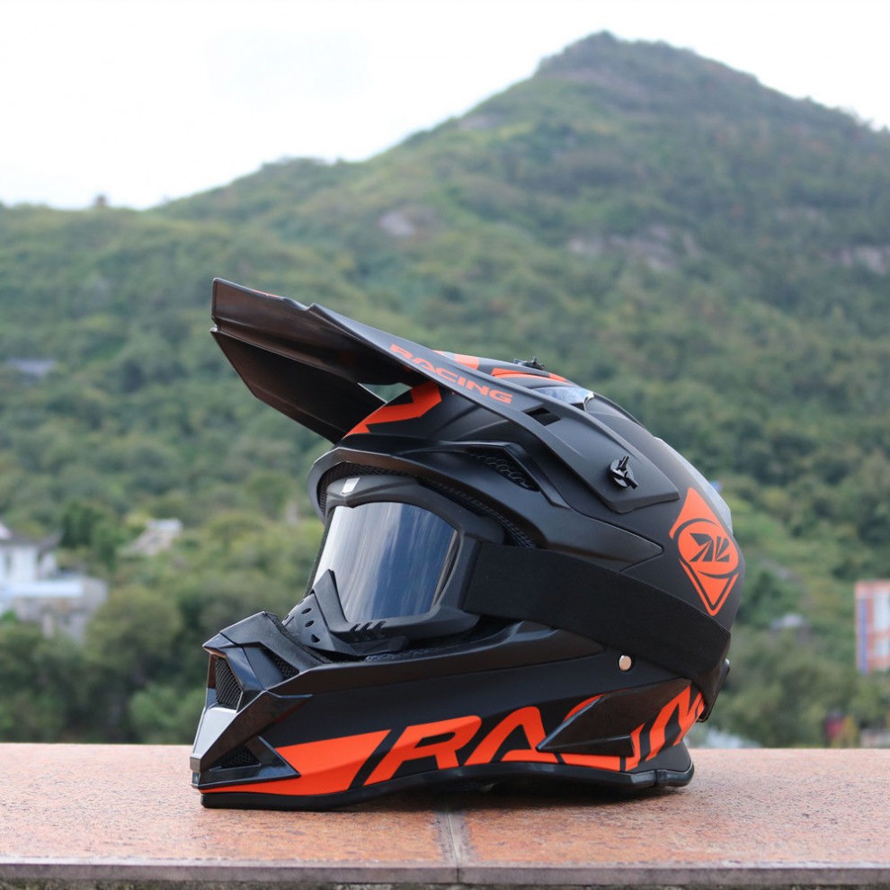 越野电动摩托车头盔男女ktm赛车拉力盔山地全覆式个性四季 绿色v1 s