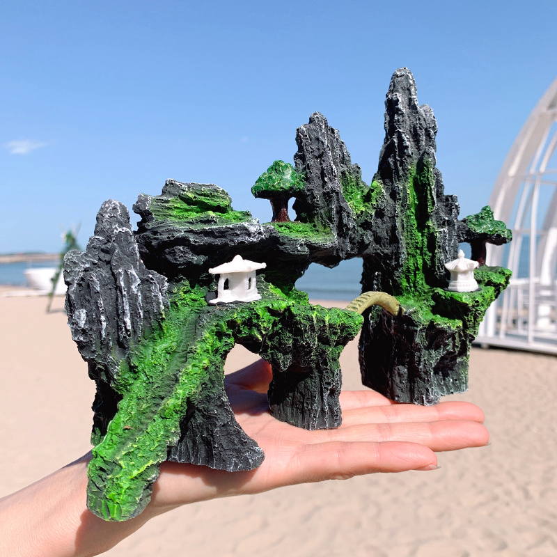 浙宠鱼缸装饰水族箱乌龟缸造景石假山水草缸创意套餐大型石头摆件布景