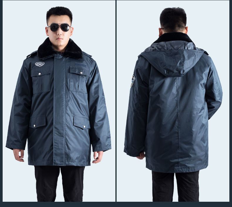 高品质】军棉大衣男保安棉服冬季加厚寒服执勤风保暖冷库加绒反光棉袄