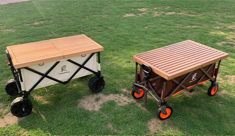 户外折叠车野营车户外野营小拉车桌板可折叠四轮手拉购物车运输拖车