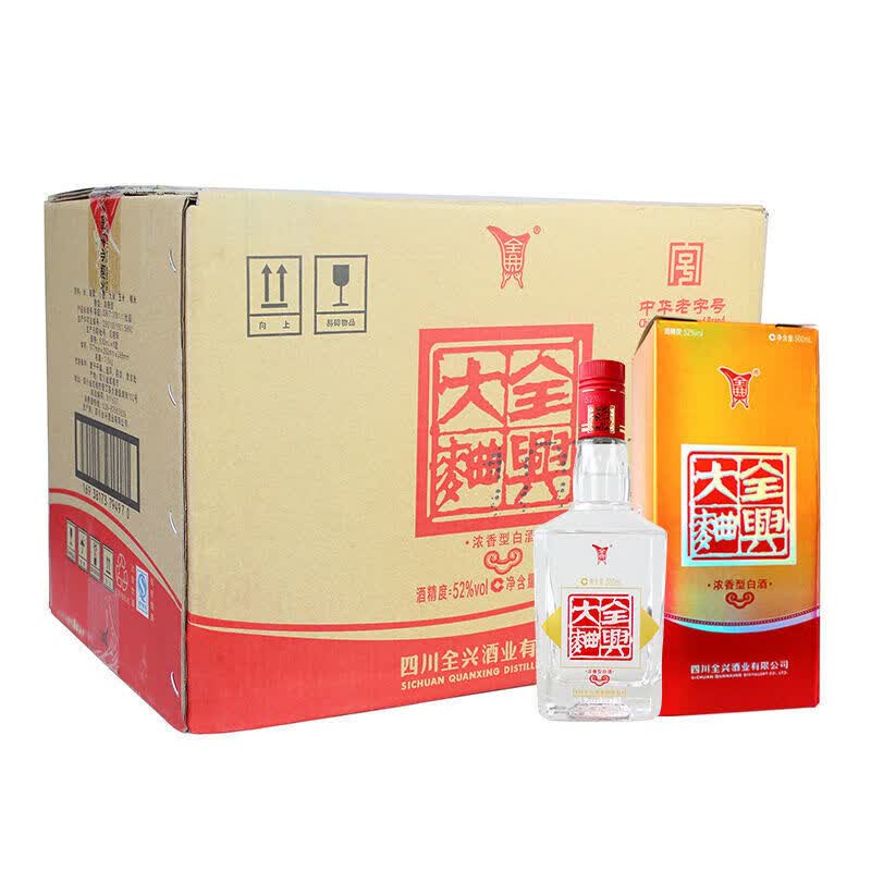 全兴大曲52°经典老方瓶 500ml 浓香型纯粮白酒【中华】 全兴大曲【光
